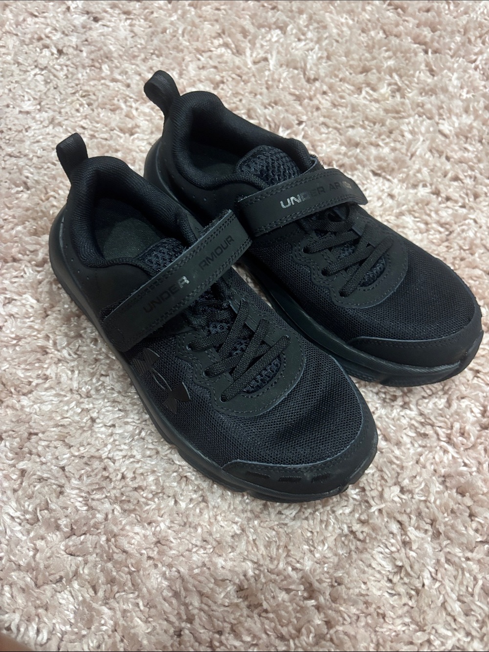 Boys Under Armour Black Kids' Velcro Athletic Shoes